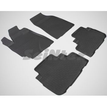 Килимки в салон для Toyota Highlander '07-13 гумові, чорні (Seintex)