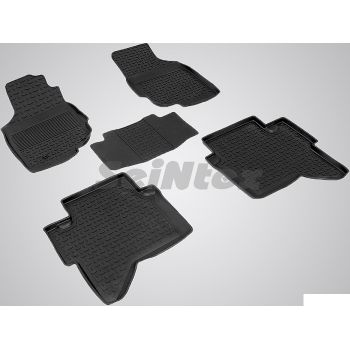 Килимки в салон для Toyota Hilux '05-15 гумові, чорні (Seintex)