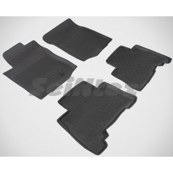 Килимки в салон для Toyota LC Prado 150 '10- гумові, чорні (Seintex)