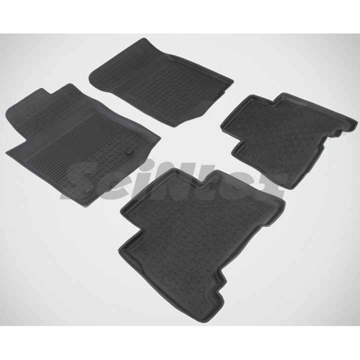 Коврики в салон для Toyota LC Prado 150 '10- резиновые, черные (Seintex)