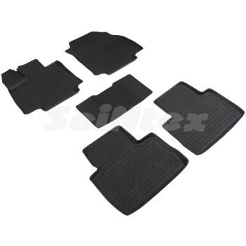 Килимки в салон для Toyota RAV4 2019- АКПП гумові, чорні (Seintex)