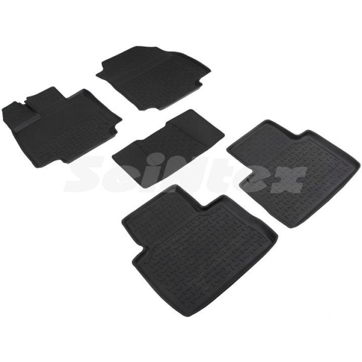 Коврики в салон для Toyota RAV4 2019- АКПП резиновые, черные (Seintex)