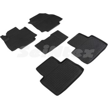 Килимки в салон для Toyota RAV4 2019- МКПП гумові, чорні (Seintex)