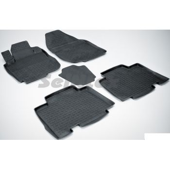 Килимки в салон для Toyota RAV4 2006-2012 Long гумові, чорні (Seintex)