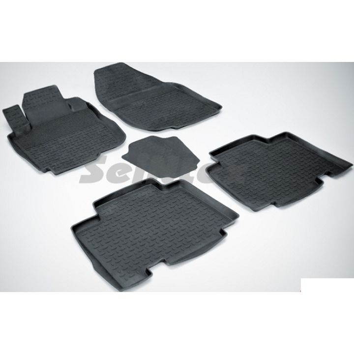 Коврики в салон для Toyota RAV4 2006-2012 Long резиновые, черные (Seintex)