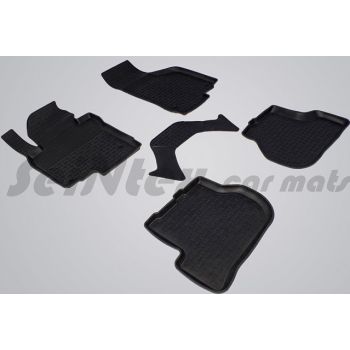 Коврики в салон для Volkswagen Golf 5 '04-09 резиновые, черные (Seintex)