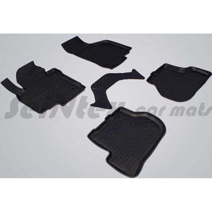 Коврики в салон для Seat Leon '05-12 резиновые, черные (Seintex)