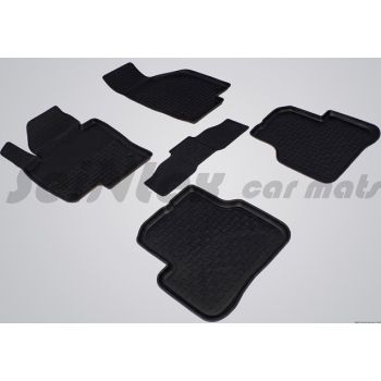 Коврики в салон для Volkswagen Passat B7/B6/CC '05-14 резиновые, черные (Seintex)
