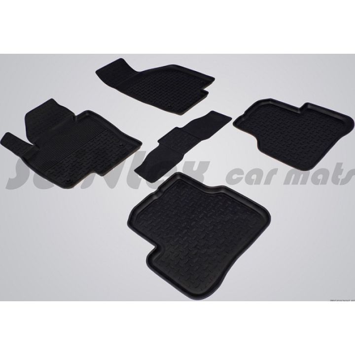 Коврики в салон для Volkswagen Passat B7/B6/CC '05-14 резиновые, черные (Seintex)