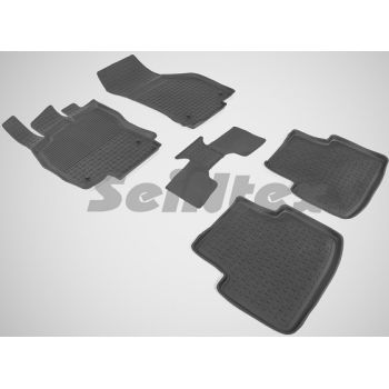 Коврики в салон для Volkswagen Passat B8 '15- резиновые, черные (Seintex)