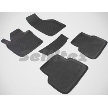 Коврики в салон для Volkswagen Tiguan '07-16 резиновые, черные (Seintex)