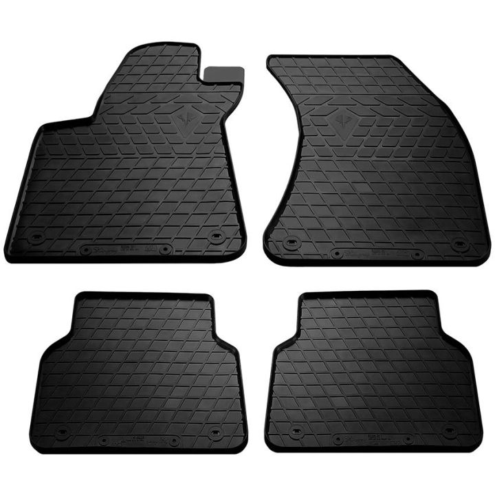 Коврики в салон для Audi A8 (D4) long 2010-, резиновые черные  (Stingray)