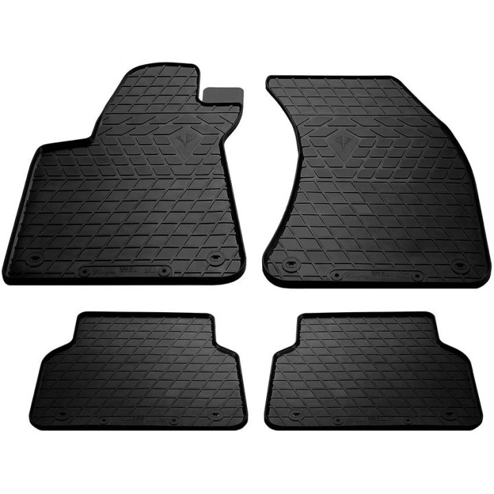 Коврики в салон для Audi A8 (D4) short 2010-, резиновые черные  (Stingray)