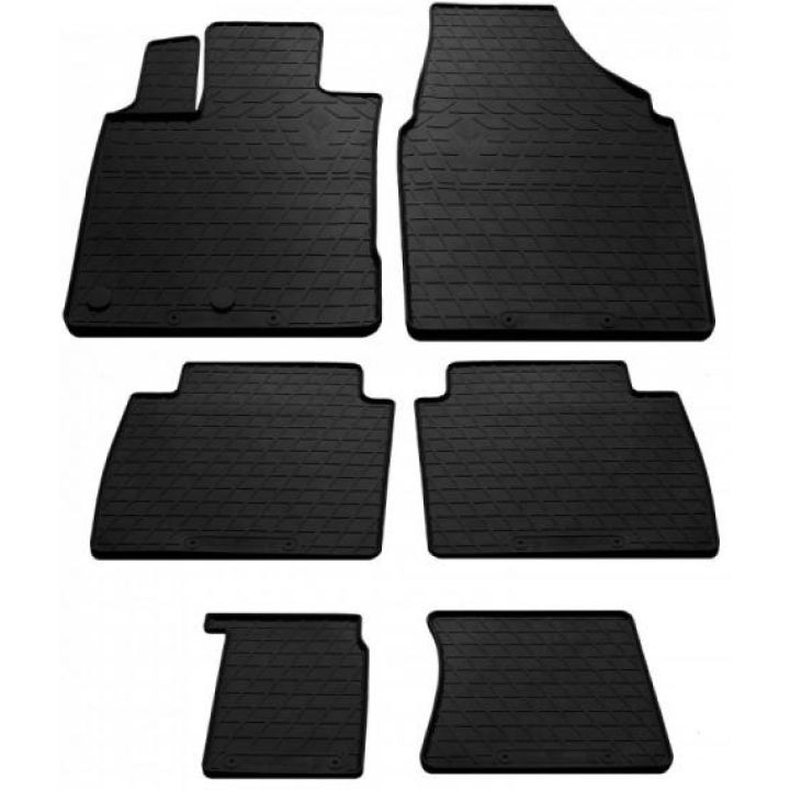 Коврики в салон для Nissan Qashqai +2 '06-14 (3 ряда), резиновые черные (Stingray)