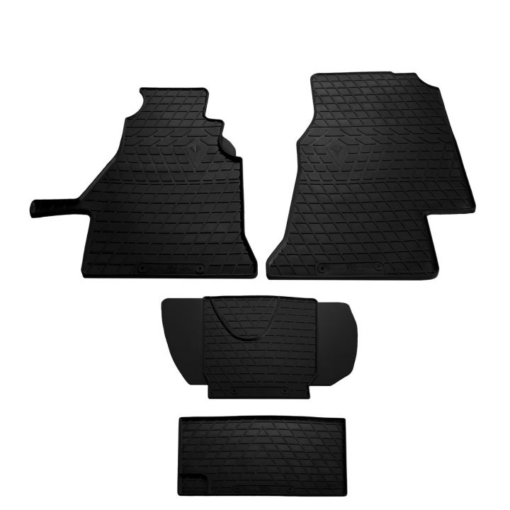 Коврики в салон для Volkswagen LT '96-06 (1+1), резиновые черные (Stingray)