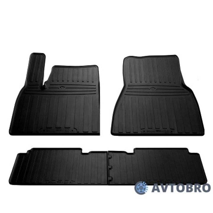 Коврики в салон для Tesla Model S '12-, резиновые черные (Stingray)
