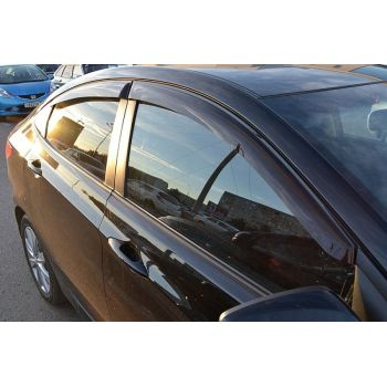 Дефлекторы окон для Hyundai Accent (Solaris) '11-17, седан (Cobra Tuning)