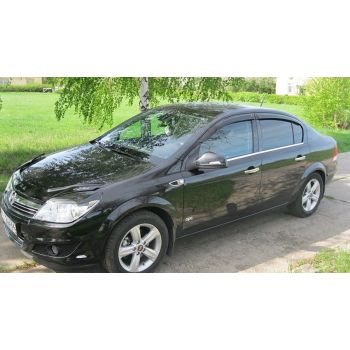 Дефлекторы окон для Opel Astra H '04-15, седан (Cobra Tuning)