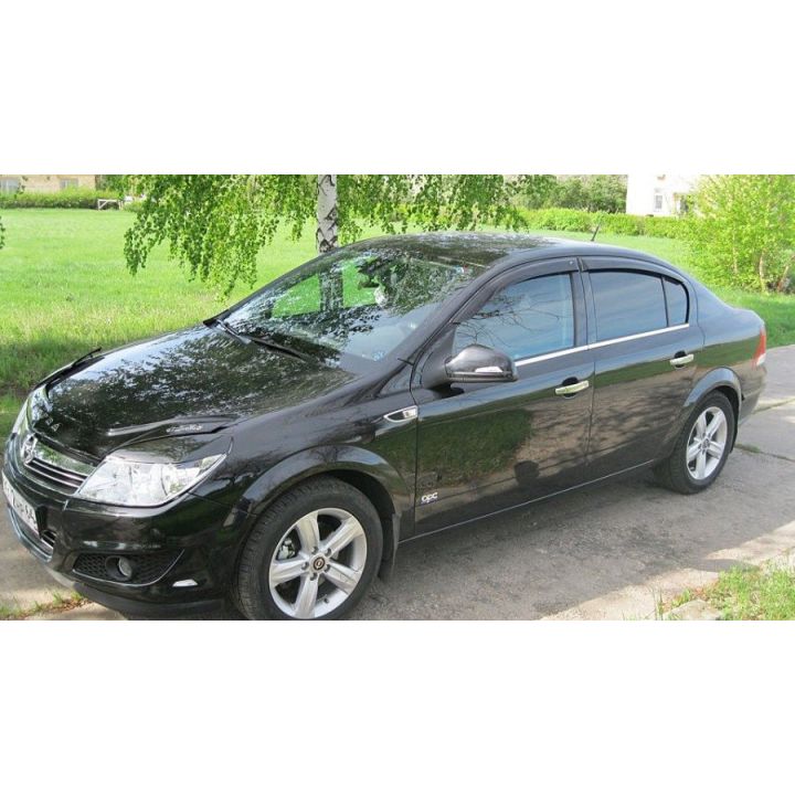 Дефлекторы окон для Opel Astra H '04-15, седан (Cobra Tuning)