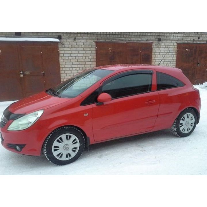 Дефлекторы окон для Opel Corsa D '06-14, 3d (Cobra Tuning)