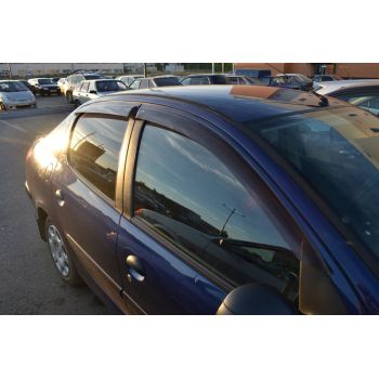 Дефлекторы окон для Peugeot 206 '98-09, Sd/Hb 5d (Cobra Tuning)