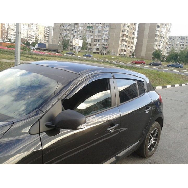 Дефлекторы окон для Renault Megane 3 '08-16, хетчбек (Cobra Tuning)