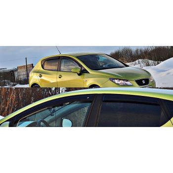 Дефлекторы окон для Seat Ibiza '08-17, 5d (Cobra Tuning)